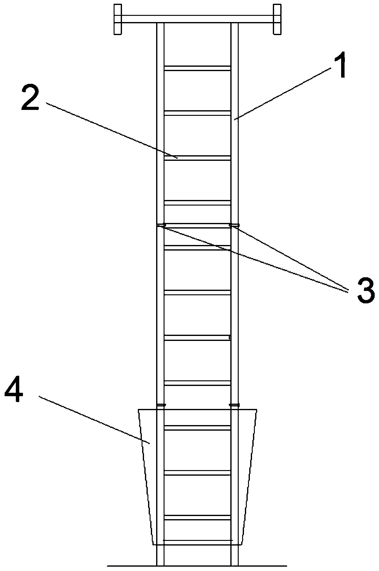 Testing device and method capable of achieving up-and-down climbing in counter-force well and turnover plate standing