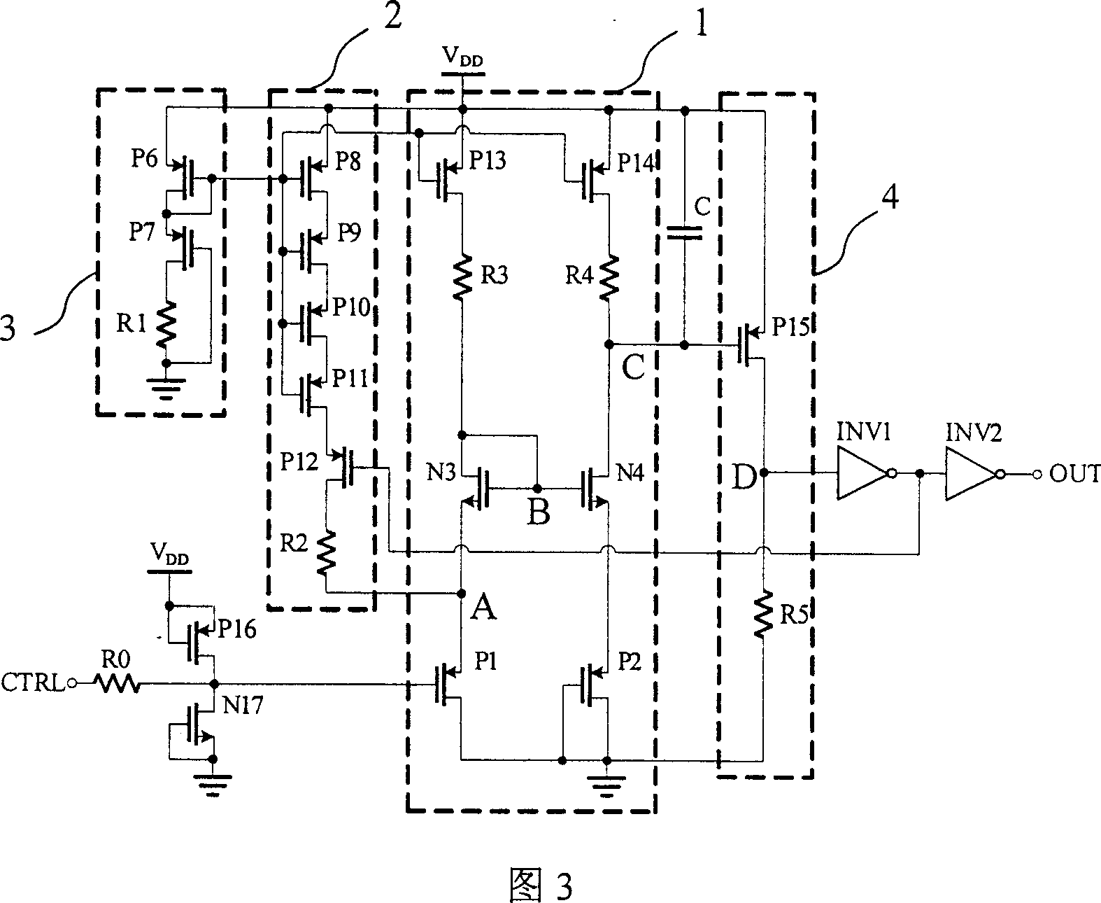 Retarding comparator circuit of single terminal input