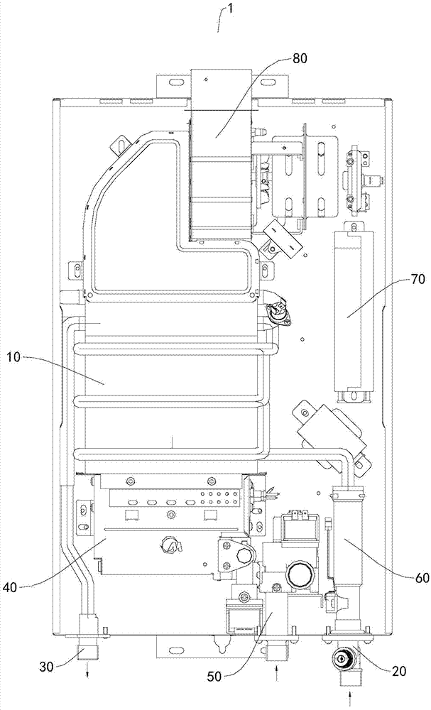 Flow regulation device and gas water heater with same