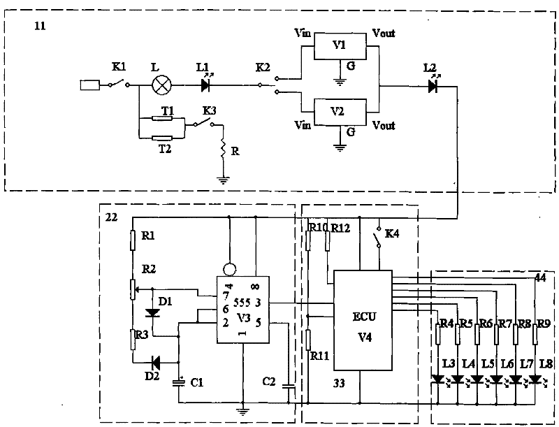 Circuit of aging test stand for engine electronic control units