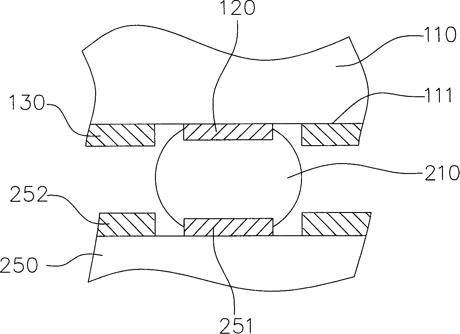 Ball grid array packaging substrate for enhancing spherical washer fixation and ball grid array packaging structure
