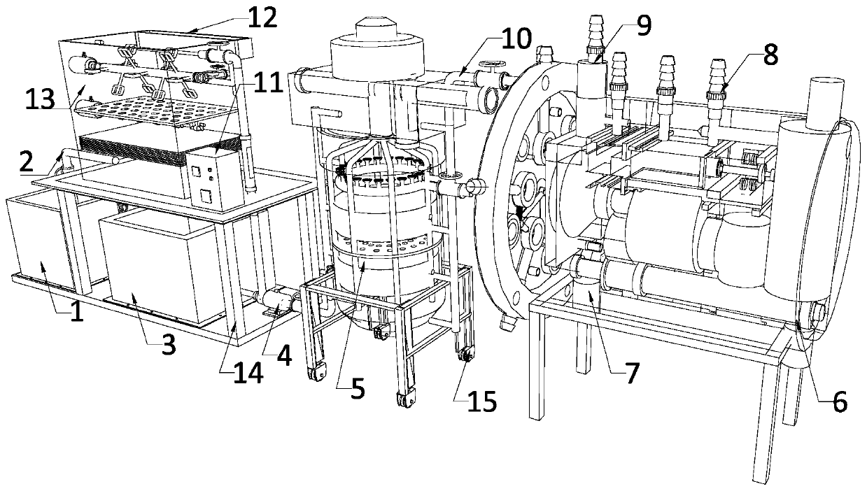 Device and method for heterotrophic production of microalgae by chicken manure degradation liquid