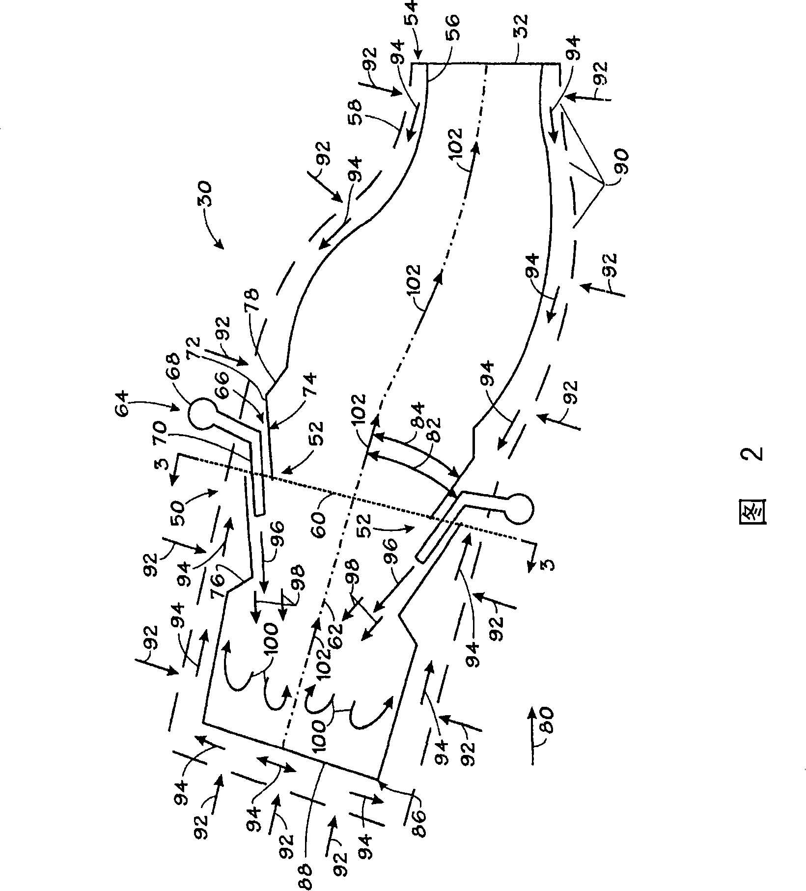 Gas turbine combusting device possessing upstream injection device