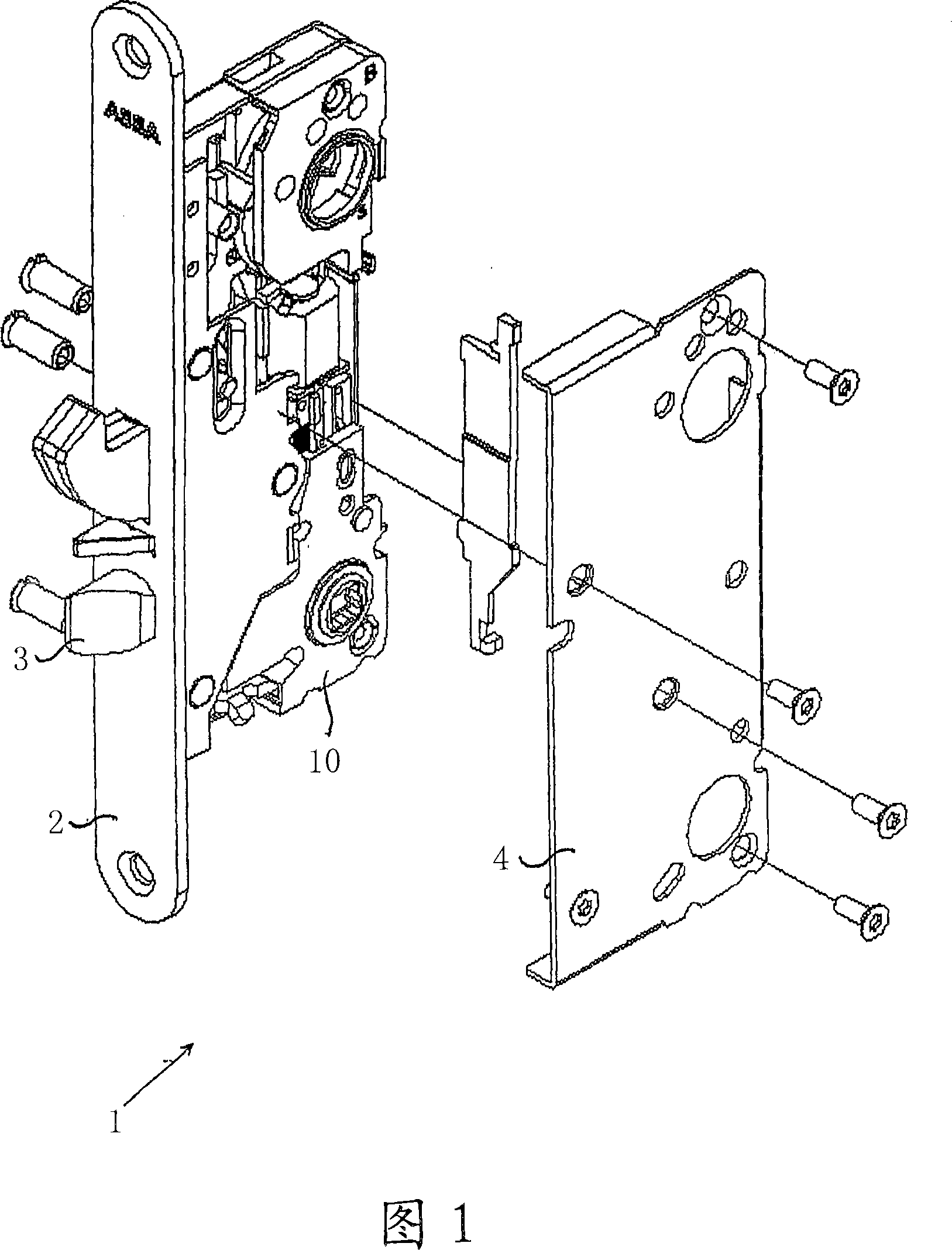 A device for mechanical guiding, a lock module and a lock device comprising such a device