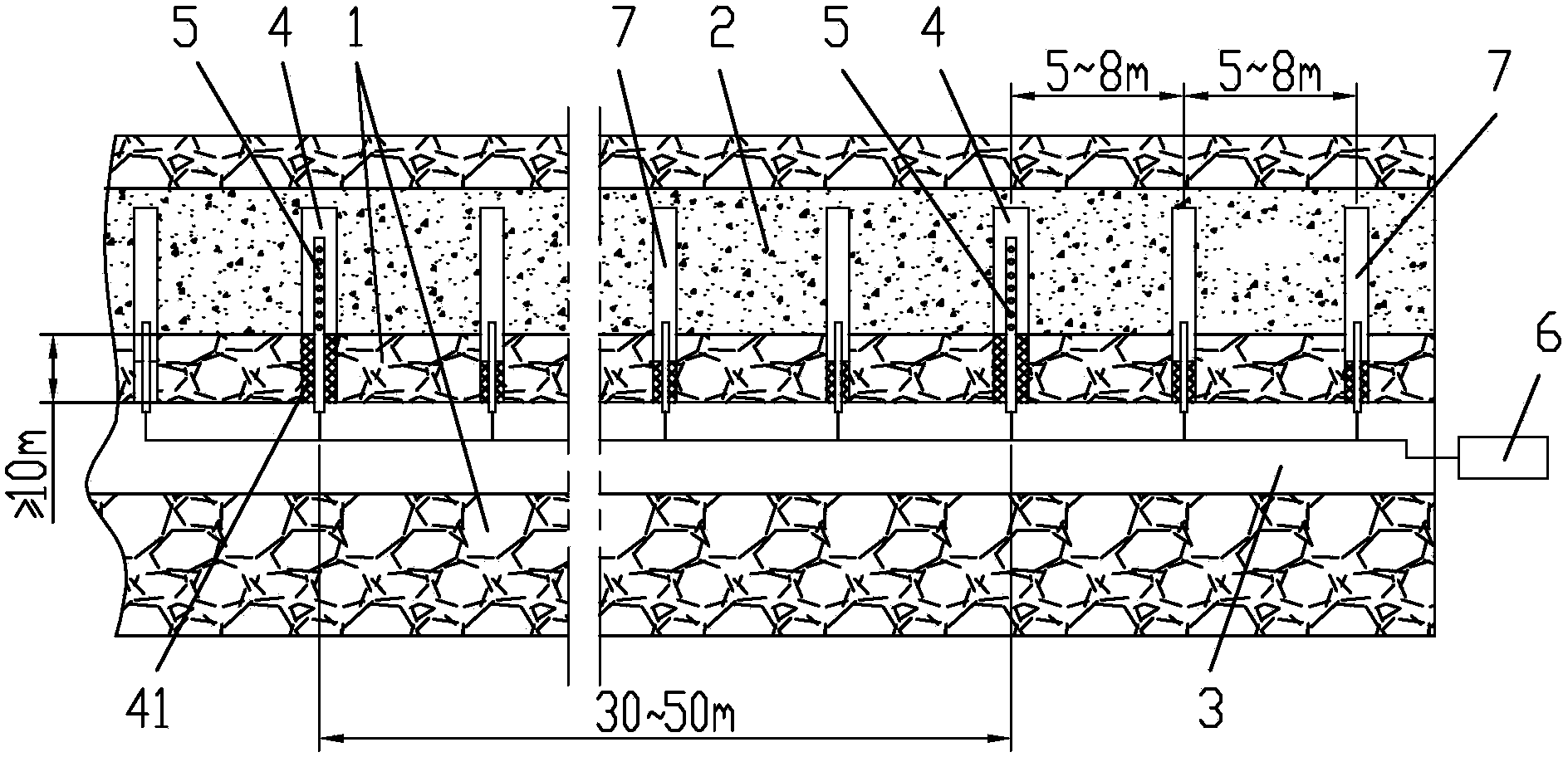 Method for fast extracting gas on coalface