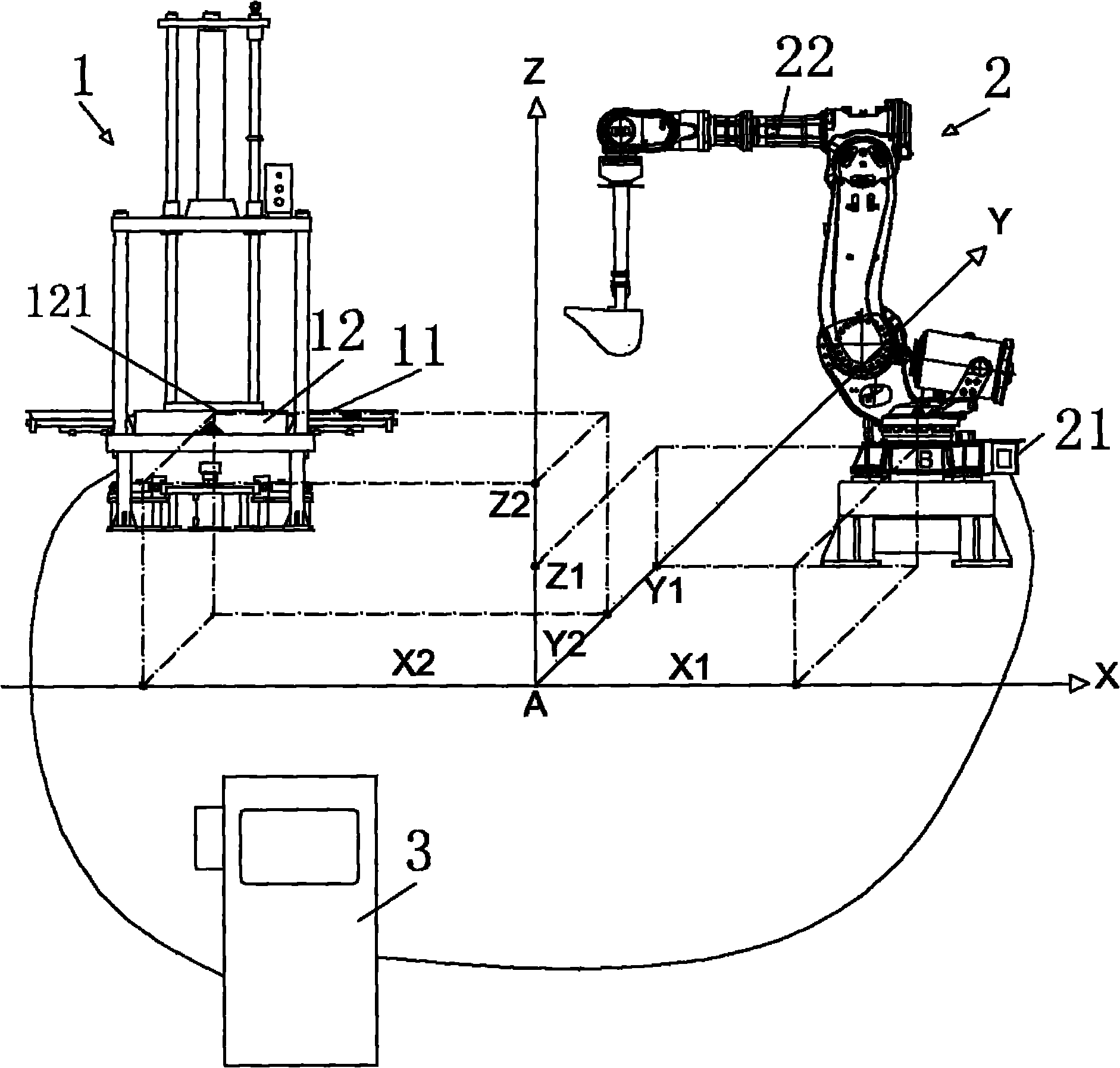 Gravity casting automatic pouring system and method thereof for quickly searching pouring point
