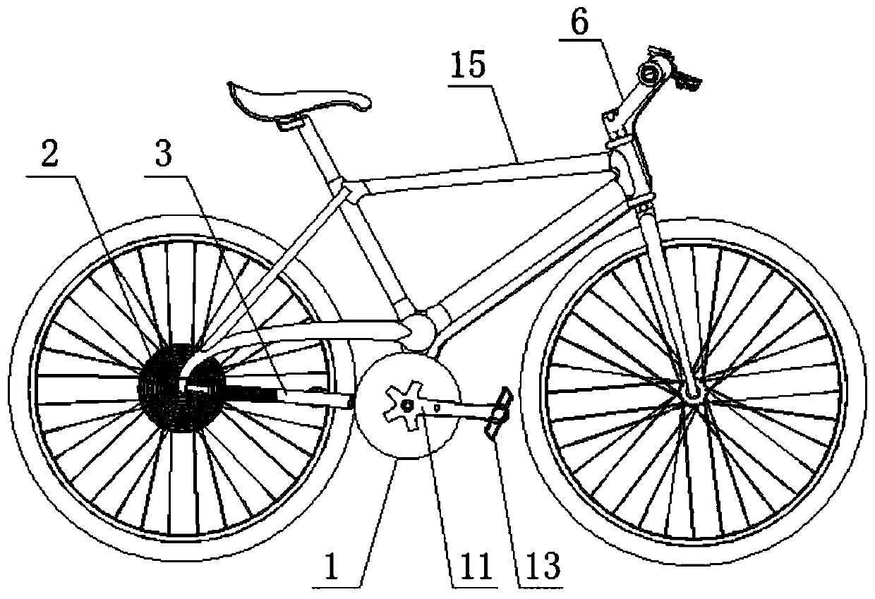 Novel chainless-type dual-speed-variable bicycle