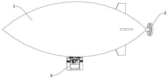 Gravity center balancing device of airship and adjusting method of gravity center balancing device