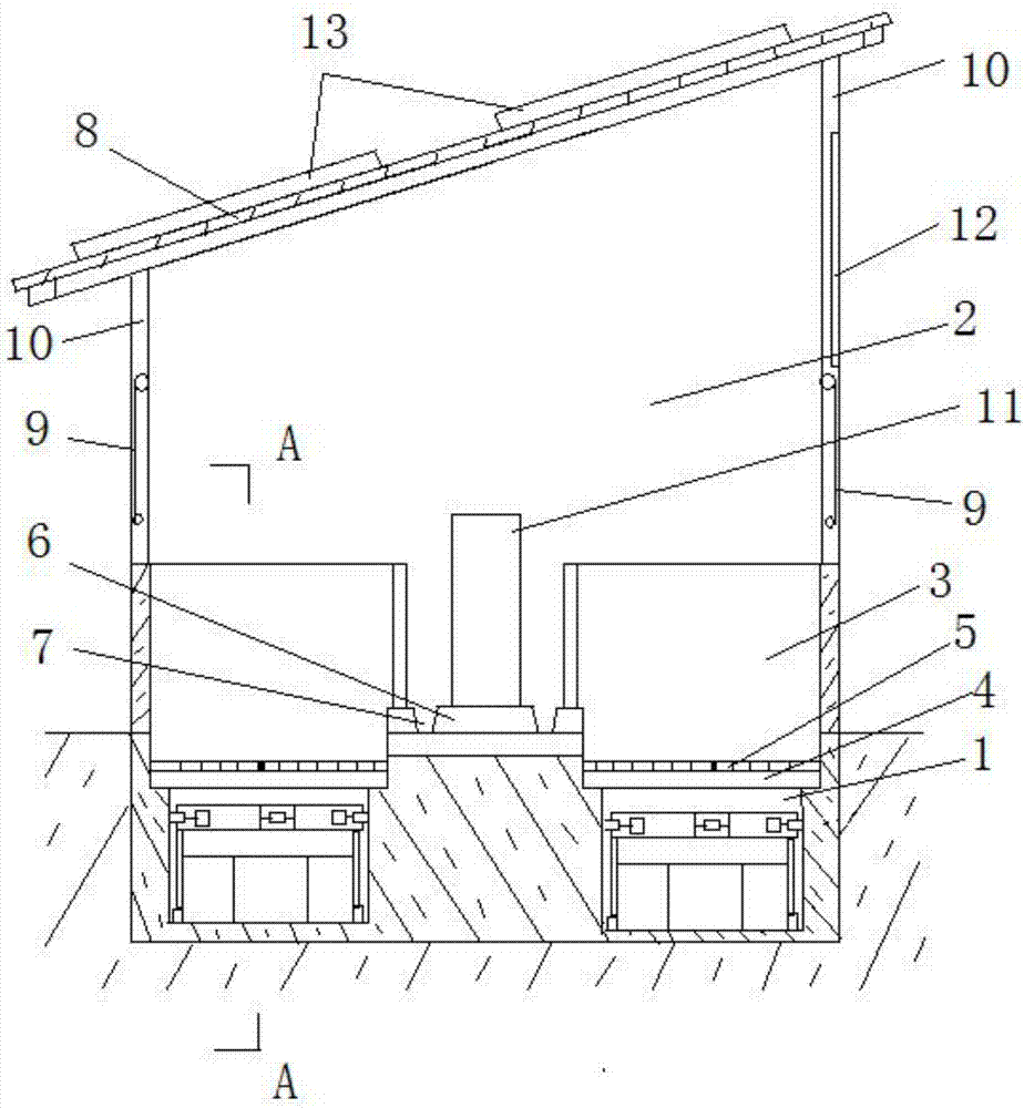 High-foot breeding bed sheepfold beneficial to healthy growth of sheep