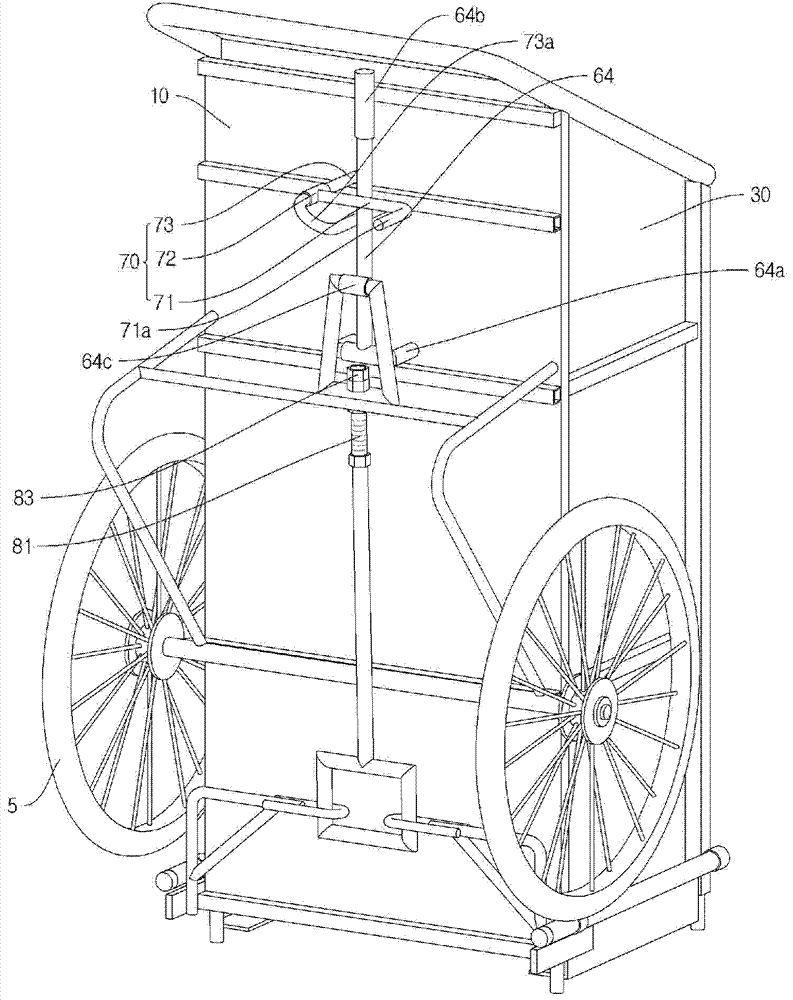 Brick carrying handcart with tension force adjusting function