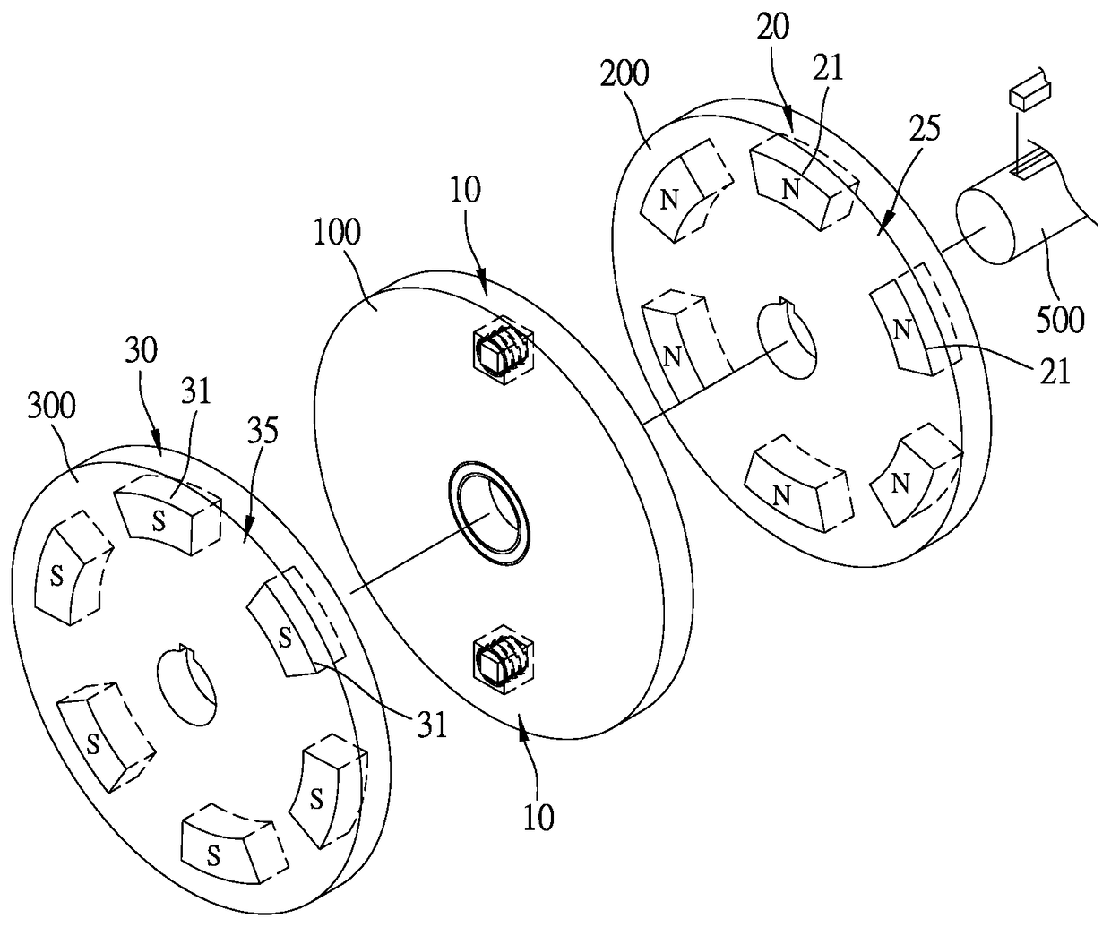 Magnetic pole misalignment electric device with magnetic gap