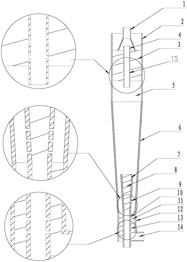Screw type three-phase medium separator
