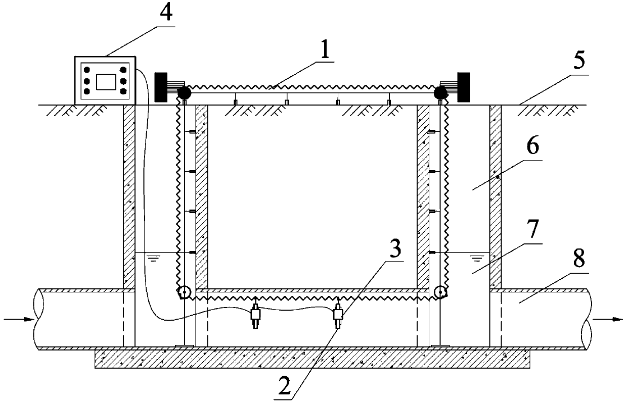 Rail type in-situ purification system for water discharge pipeline