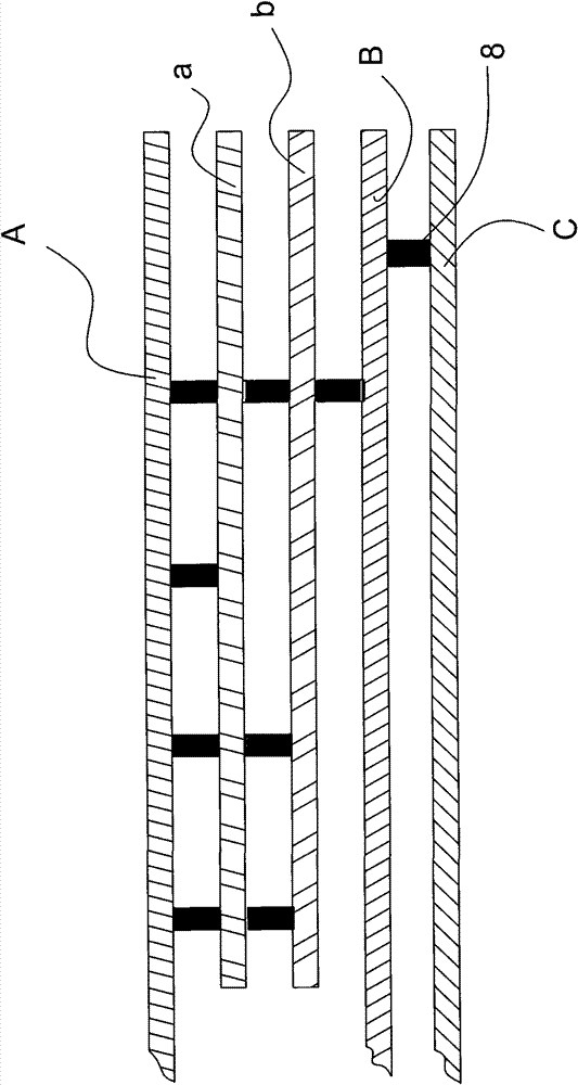 Three-layer air packing device and production method thereof