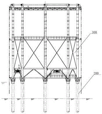 A lattice-type steel sheet pile large cylinder main lattice cylinder position assembly, loose multifunctional tooling support