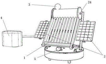 Windproof battery panel device for solar water heater