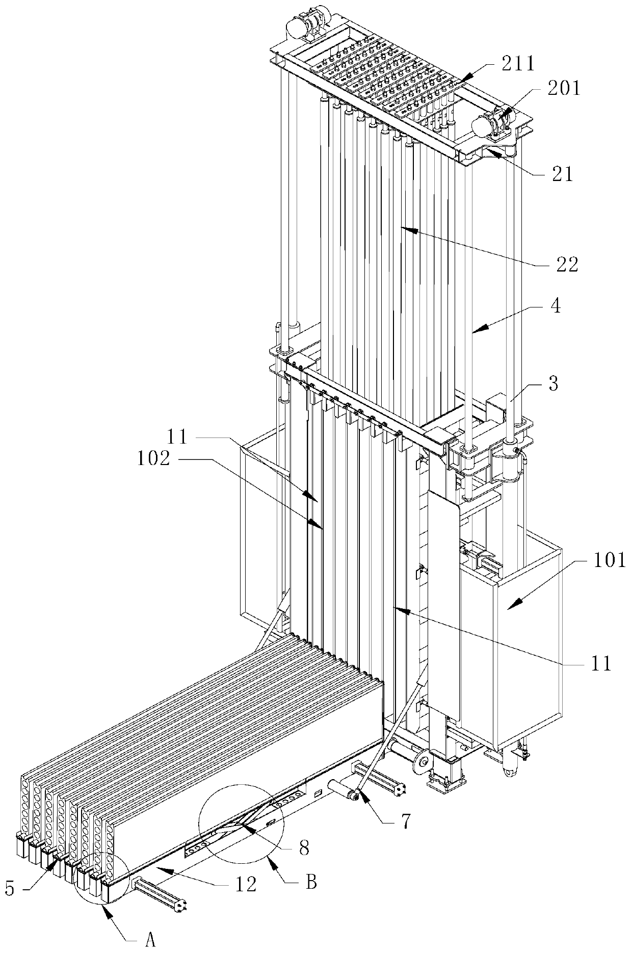 Vertical gypsum wallboard machine