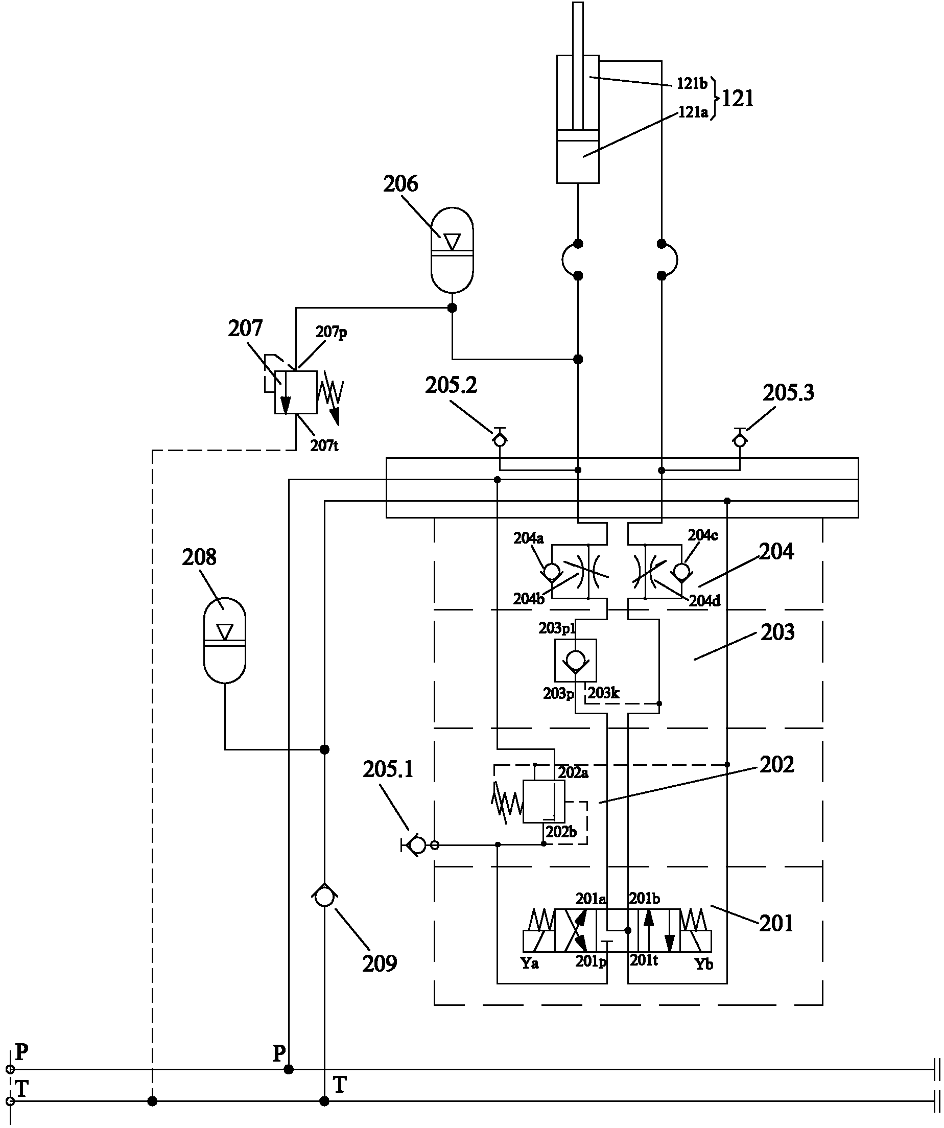 Hydraulic supporting control mechanism of roller connecting shaft and relevant puncher and relevant pipe milling machine