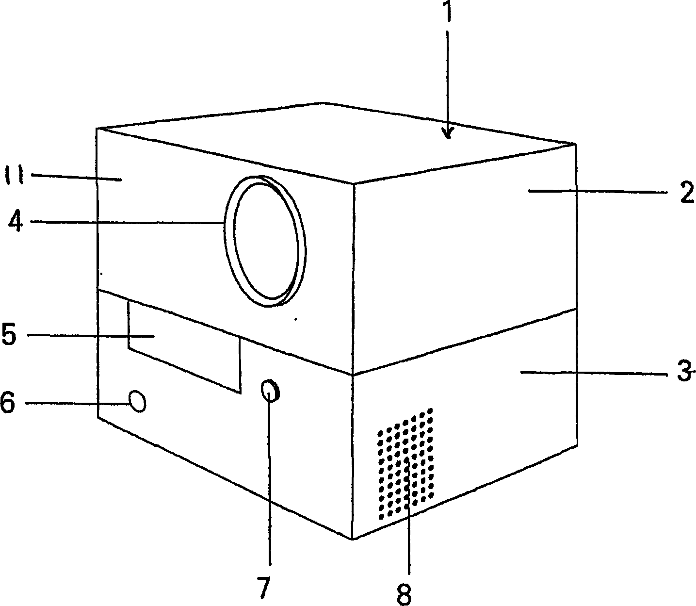 Portable projection device