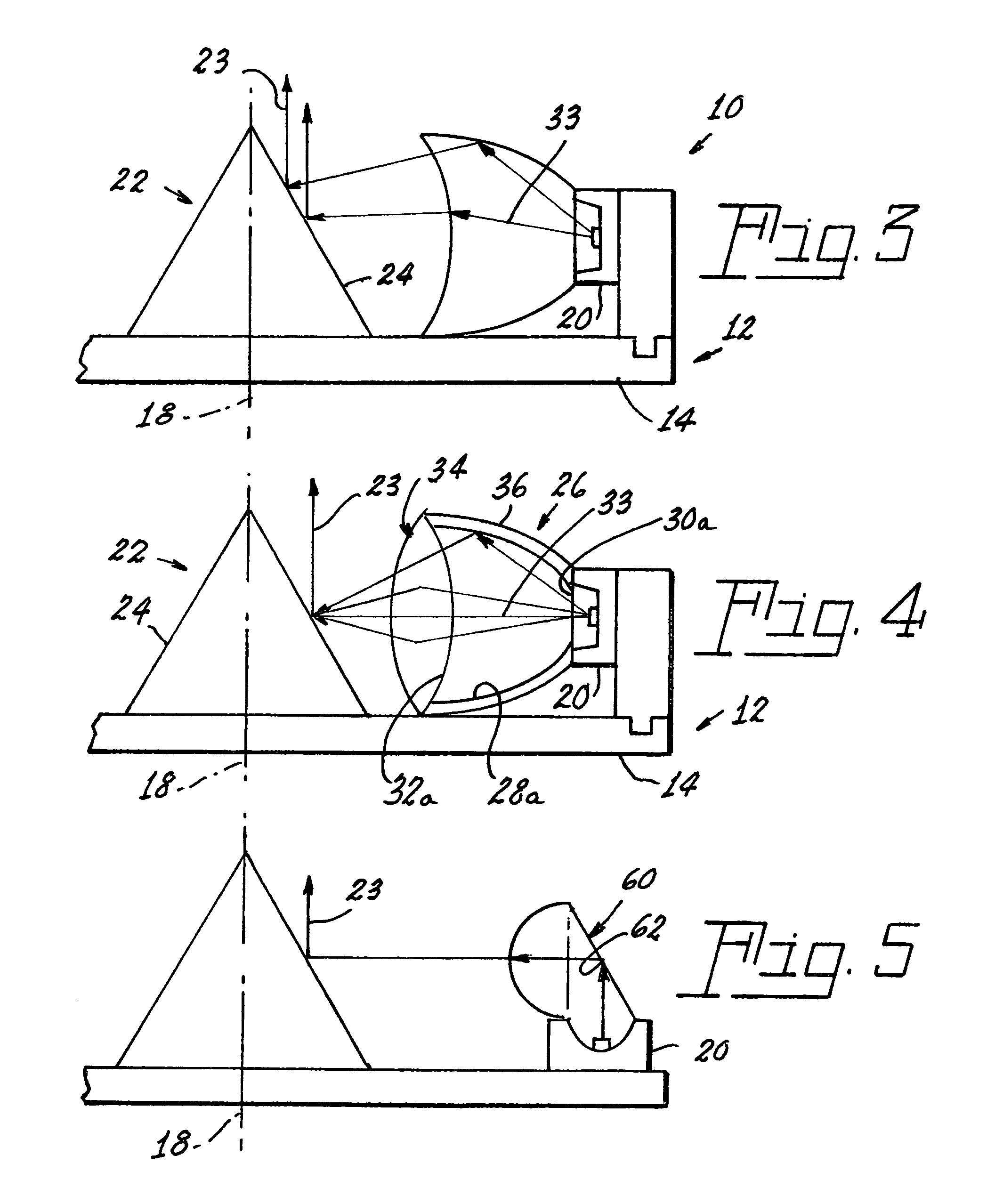 Light emitting diode lamp with conically focused light guides