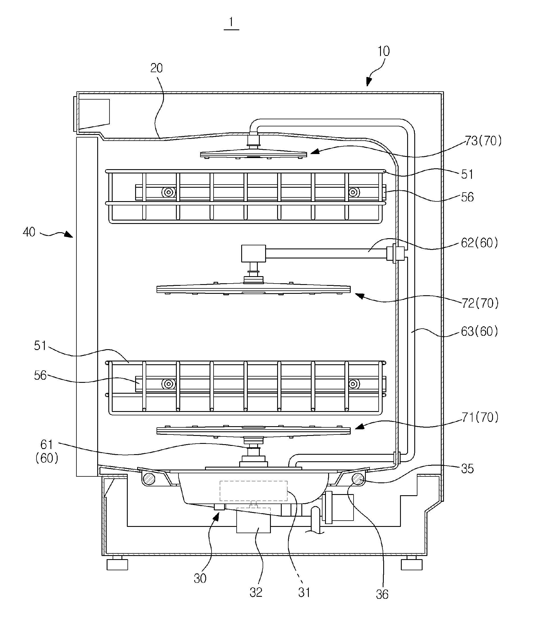 Nozzle assembly for dishwasher and dishwasher having the same