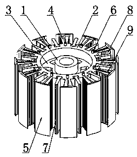 Shaft notch positioning device of pole coil