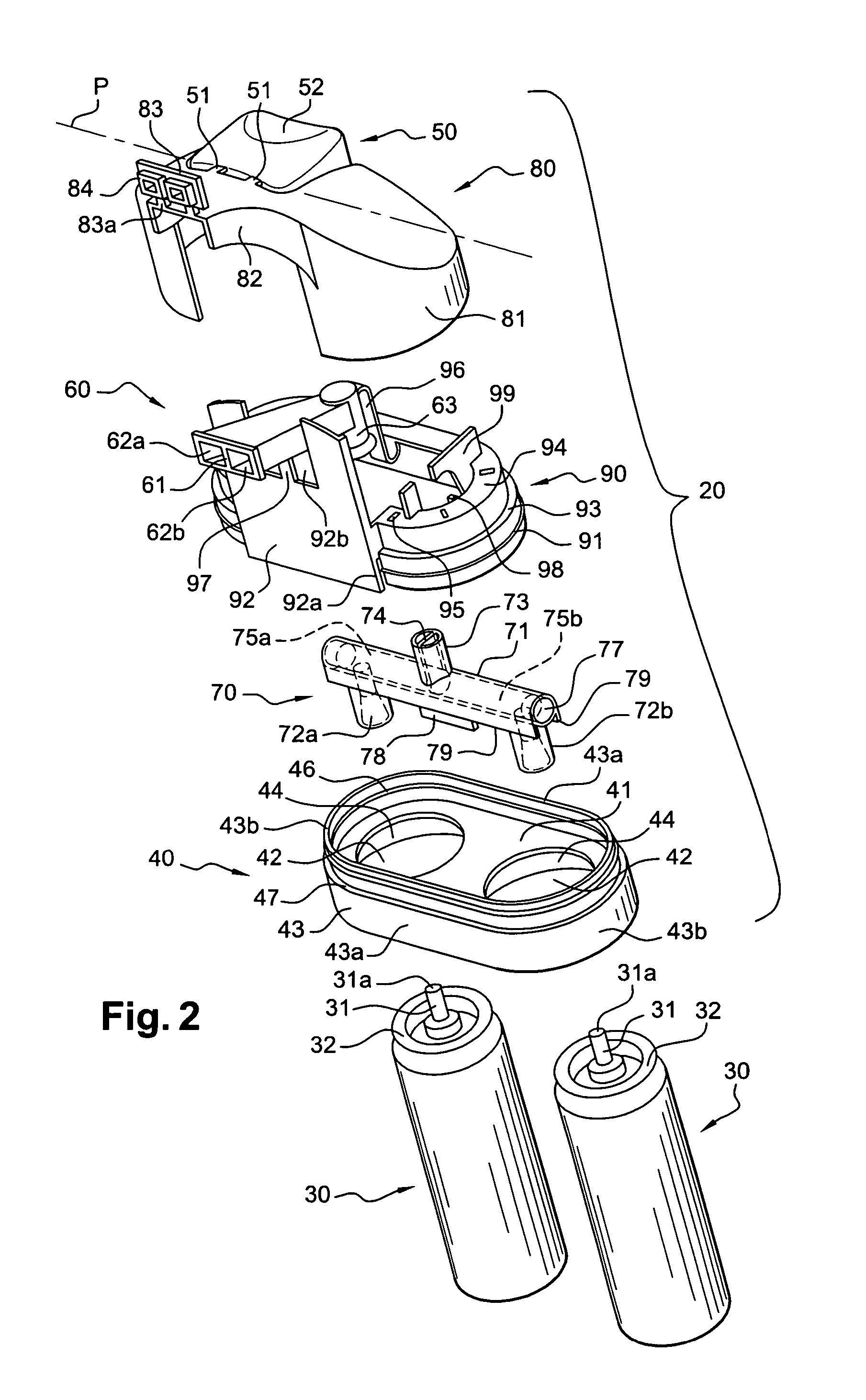 Distribution assembly intended for contemporaneous distribution of two products