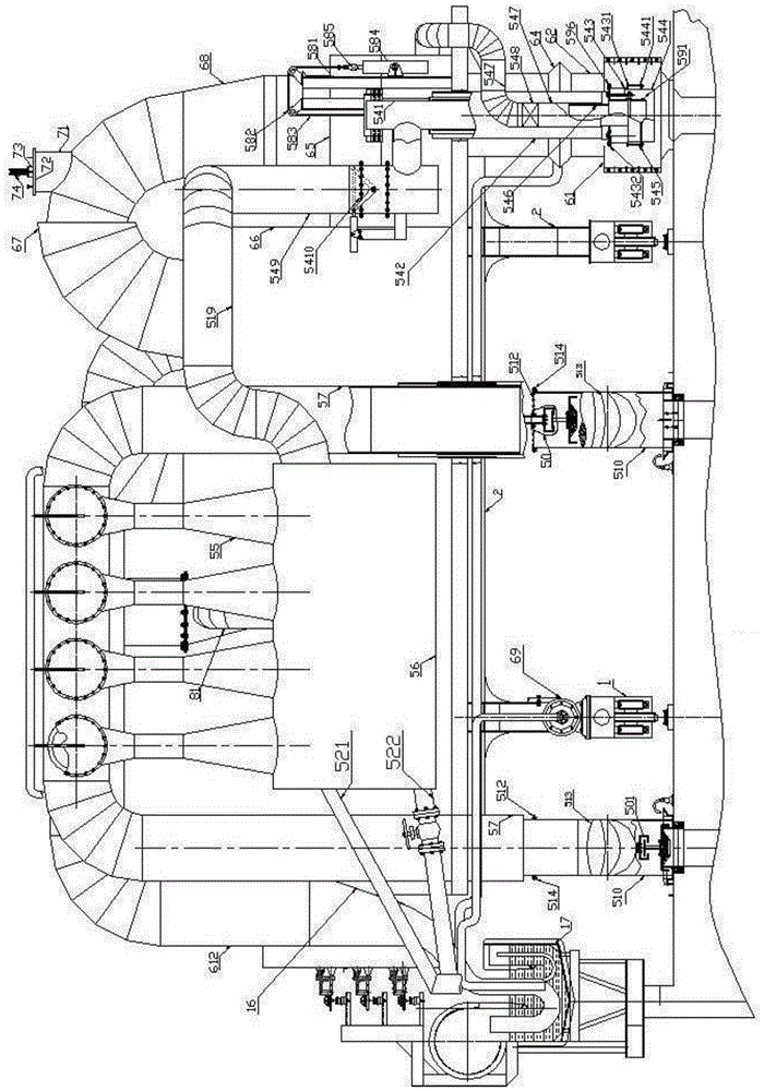 Internal suction type gas guide smoke recovery, combustion, smoke and dust removal multi-functional dual-purpose vehicle