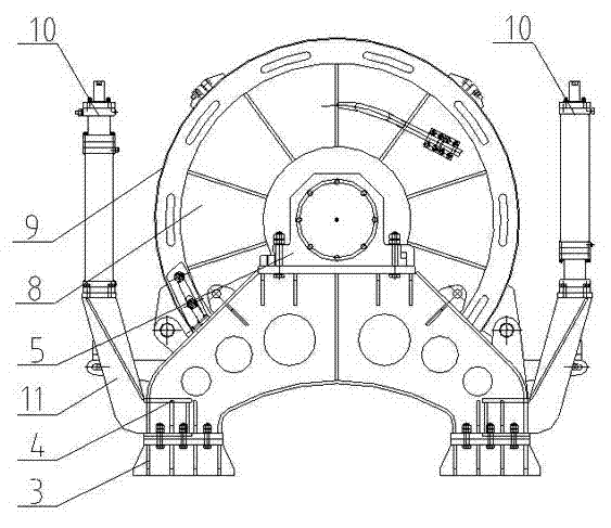 Novel large-tonnage duplex luffing mechanism used for pile-surrounding type crane