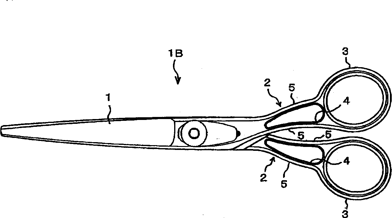 Scissors with hole parts