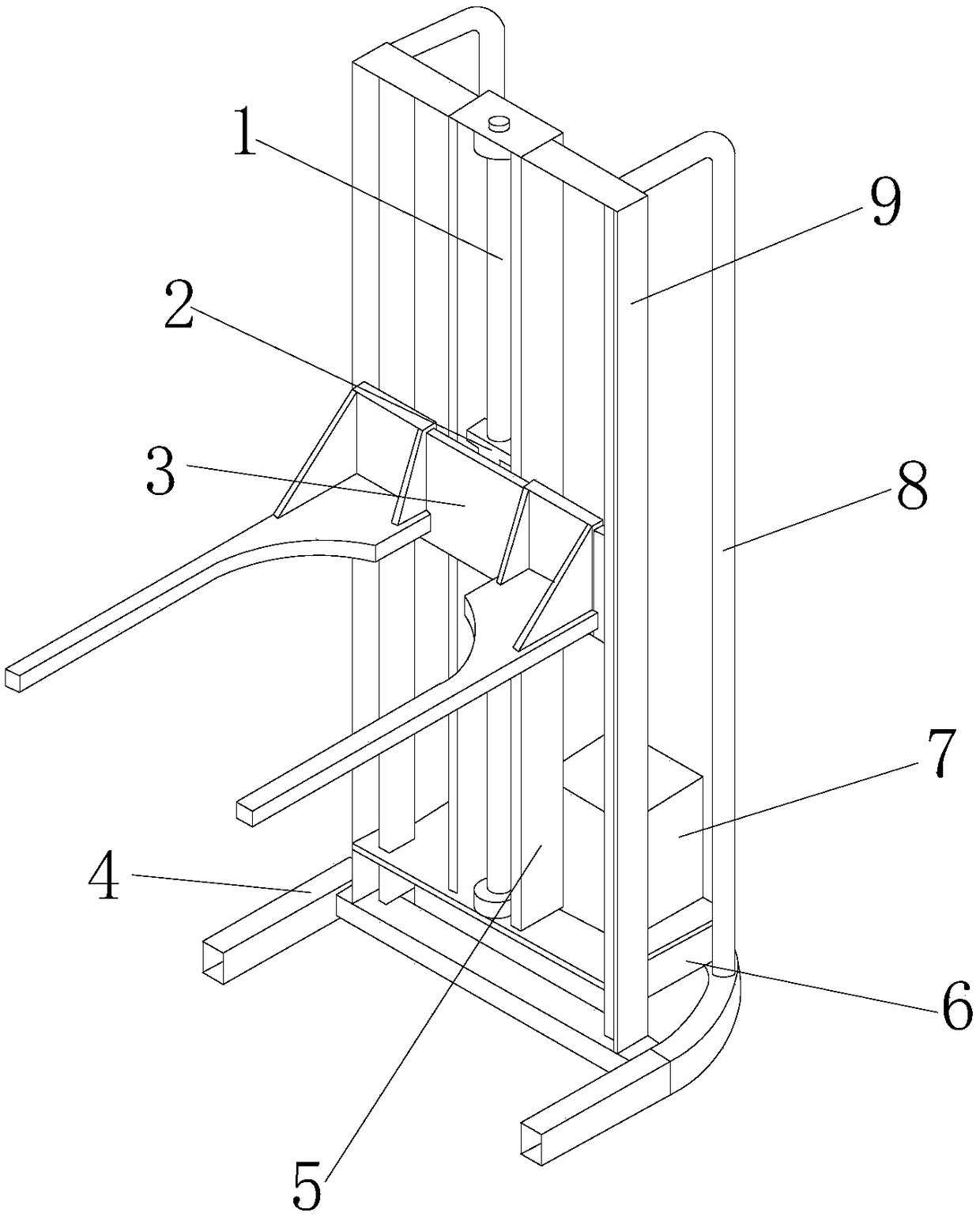 Bed plate weighing device of industrial vehicle