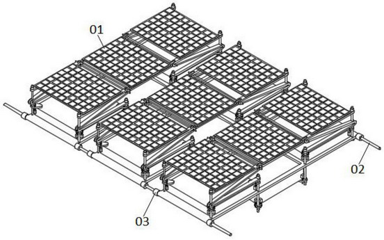 Sinking and floating type photovoltaic cell panel assembly based on modularization