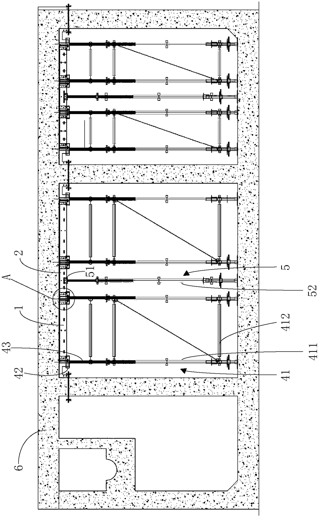 Bench formwork system used for pipe gallery roof and early dismounting method of early-dismounting formwork