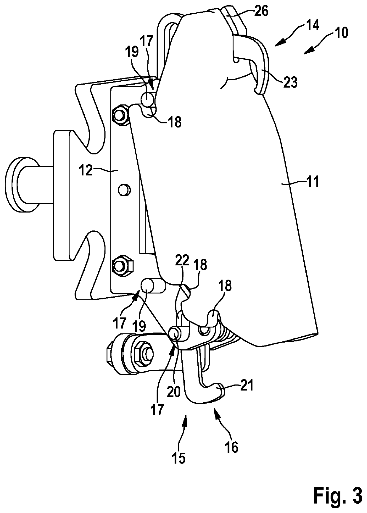 Holding device for holding eviscerated poultry carcasses or parts thereof during processing in a device for processing eviscerated poultry carcasses or parts thereof
