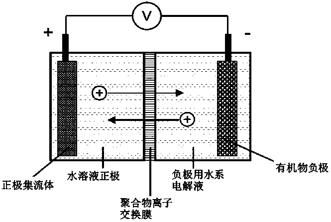 Aqueous lithium-ion/sodium-ion battery based on iodide ion solution positive electrode and organic material negative electrode