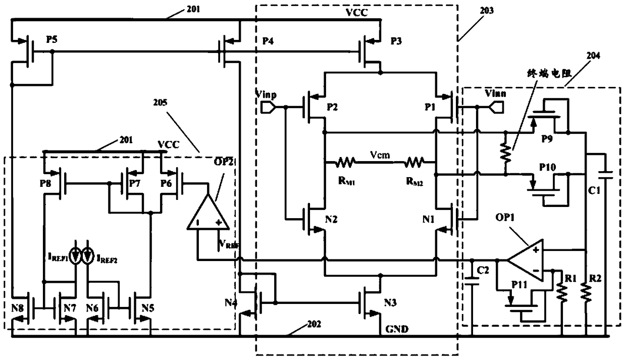 A differential mode feedback circuit