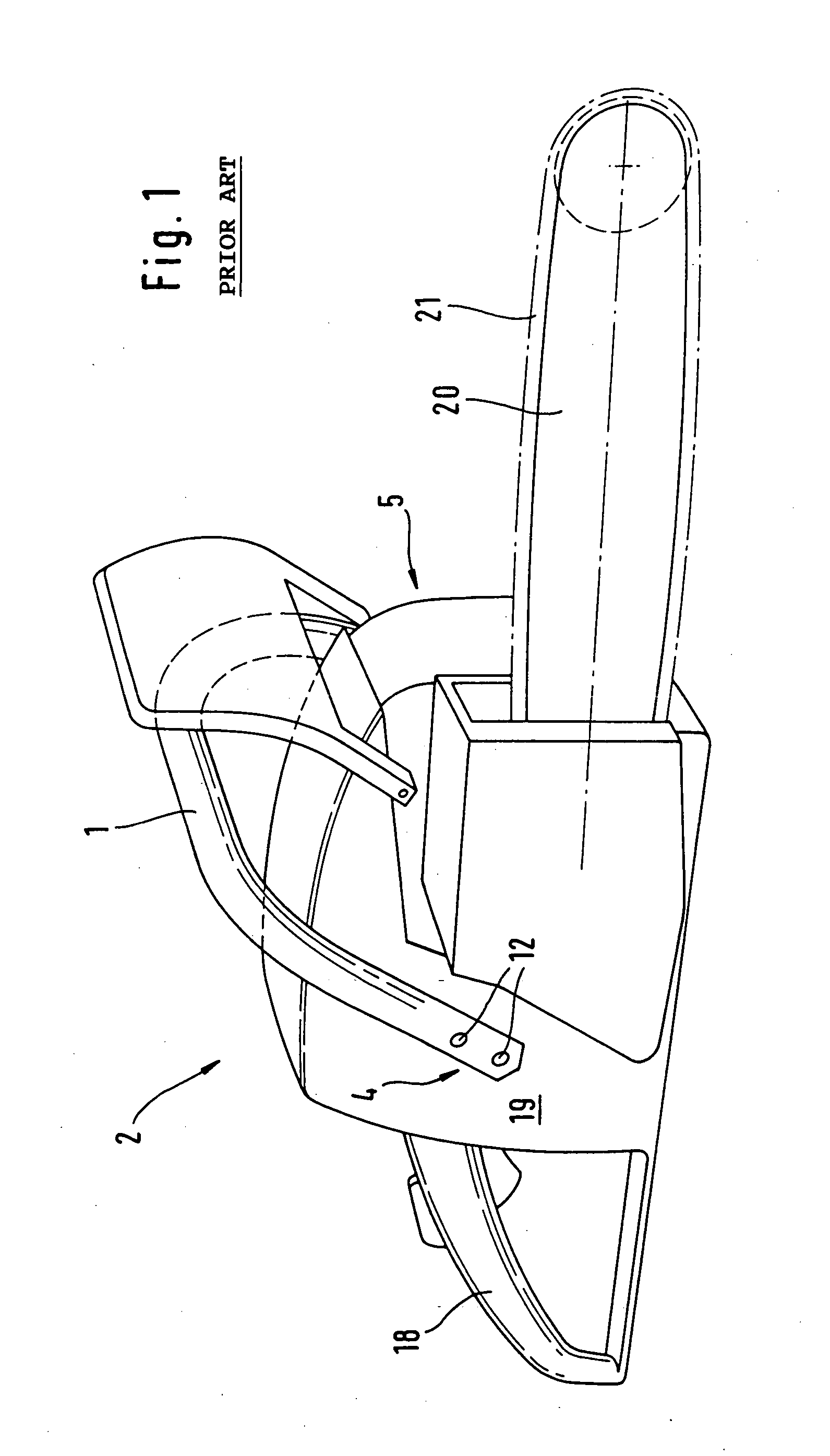 Tubular handle for a manually guided implement