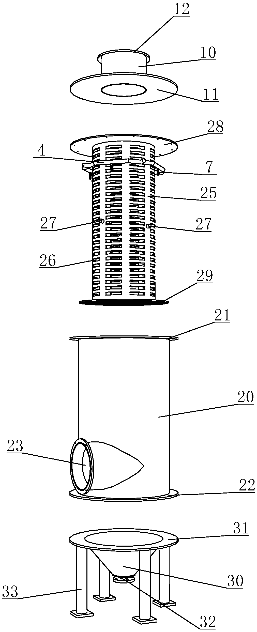 Small-size filling material absorbing tower used for gas purifying