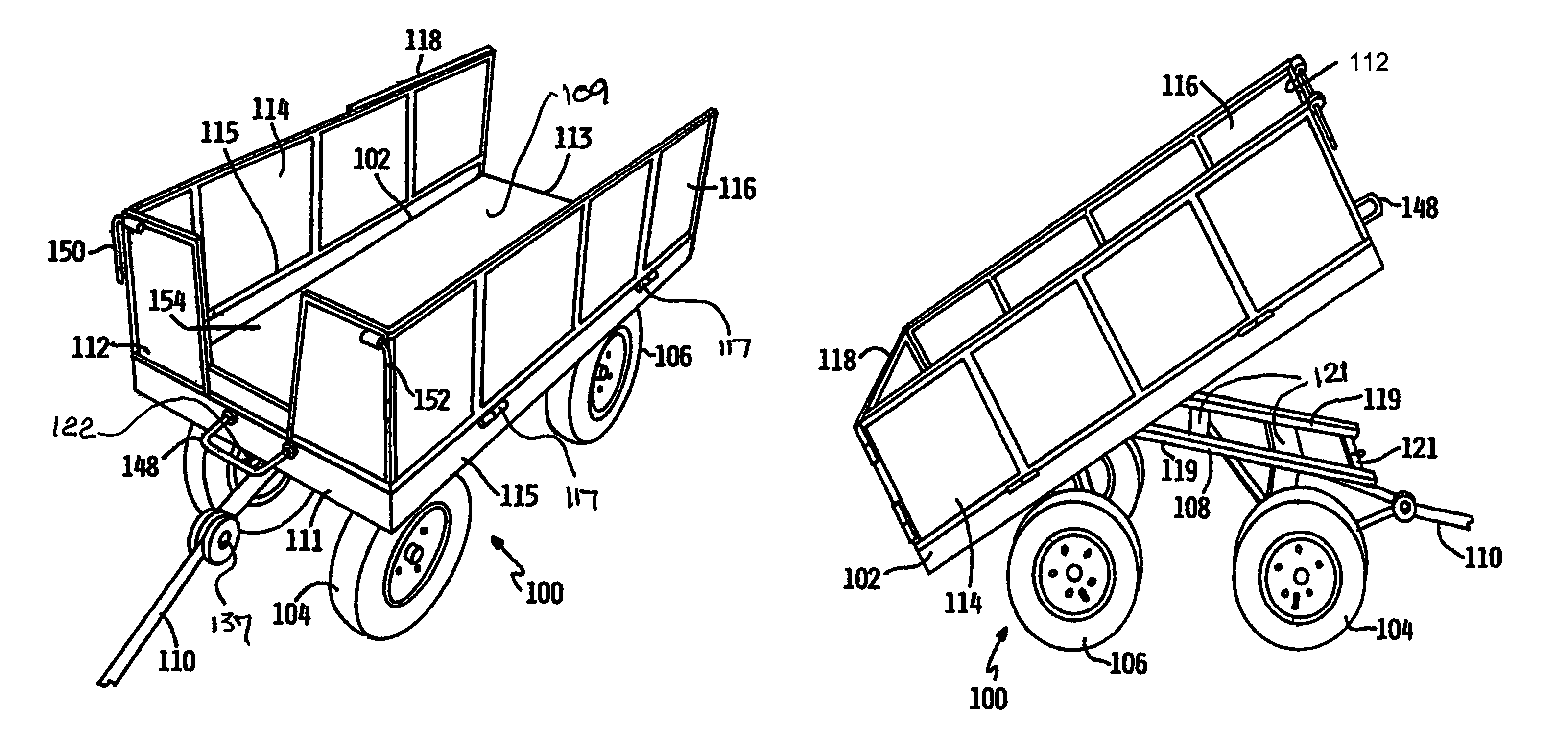 Articulated utility cart