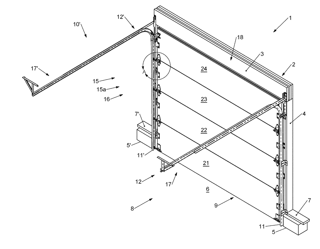 Overhead Garage Door System With Sealing  Feature