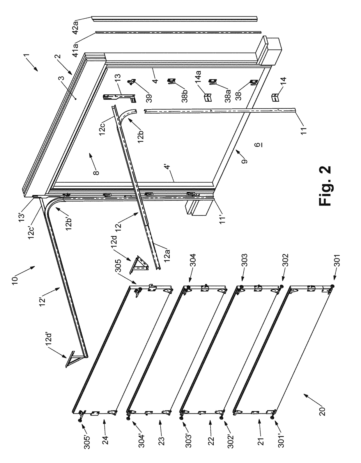 Overhead Garage Door System With Sealing  Feature