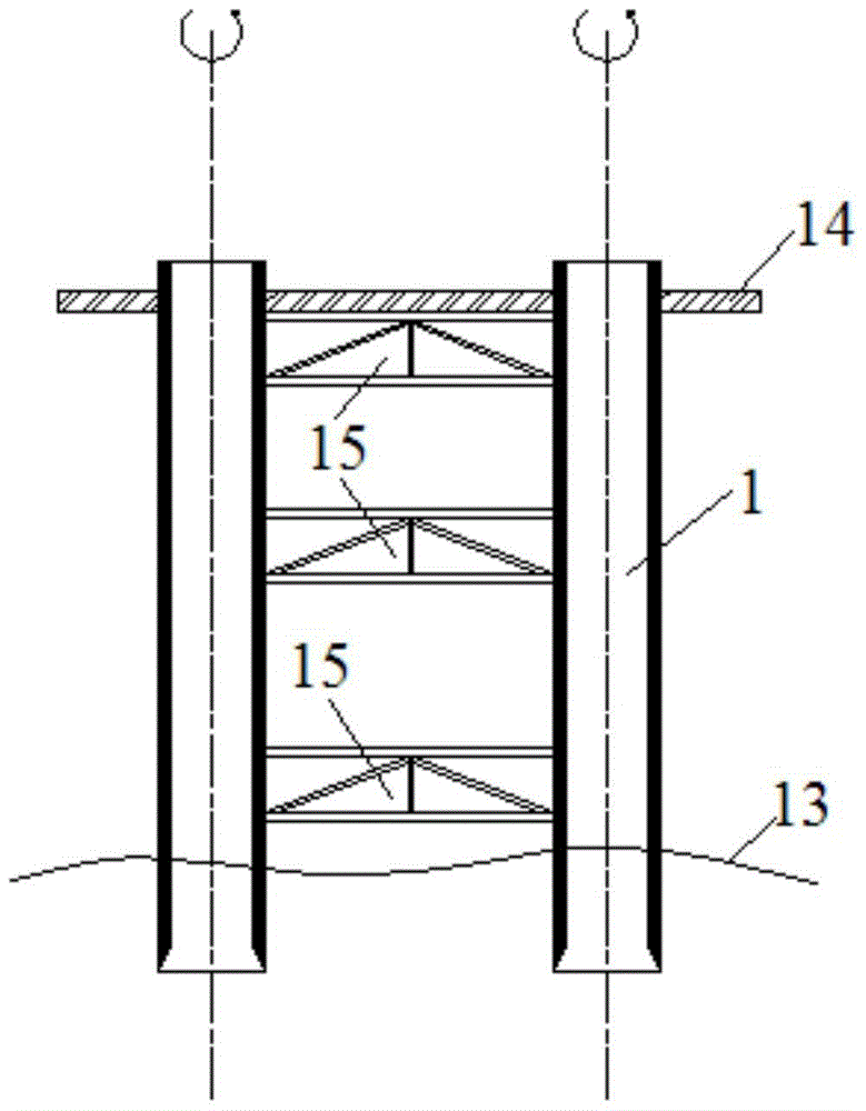 A non-destructive assembly and disassembly of double-layer steel casing group structure and construction method of bored pile in deep water area