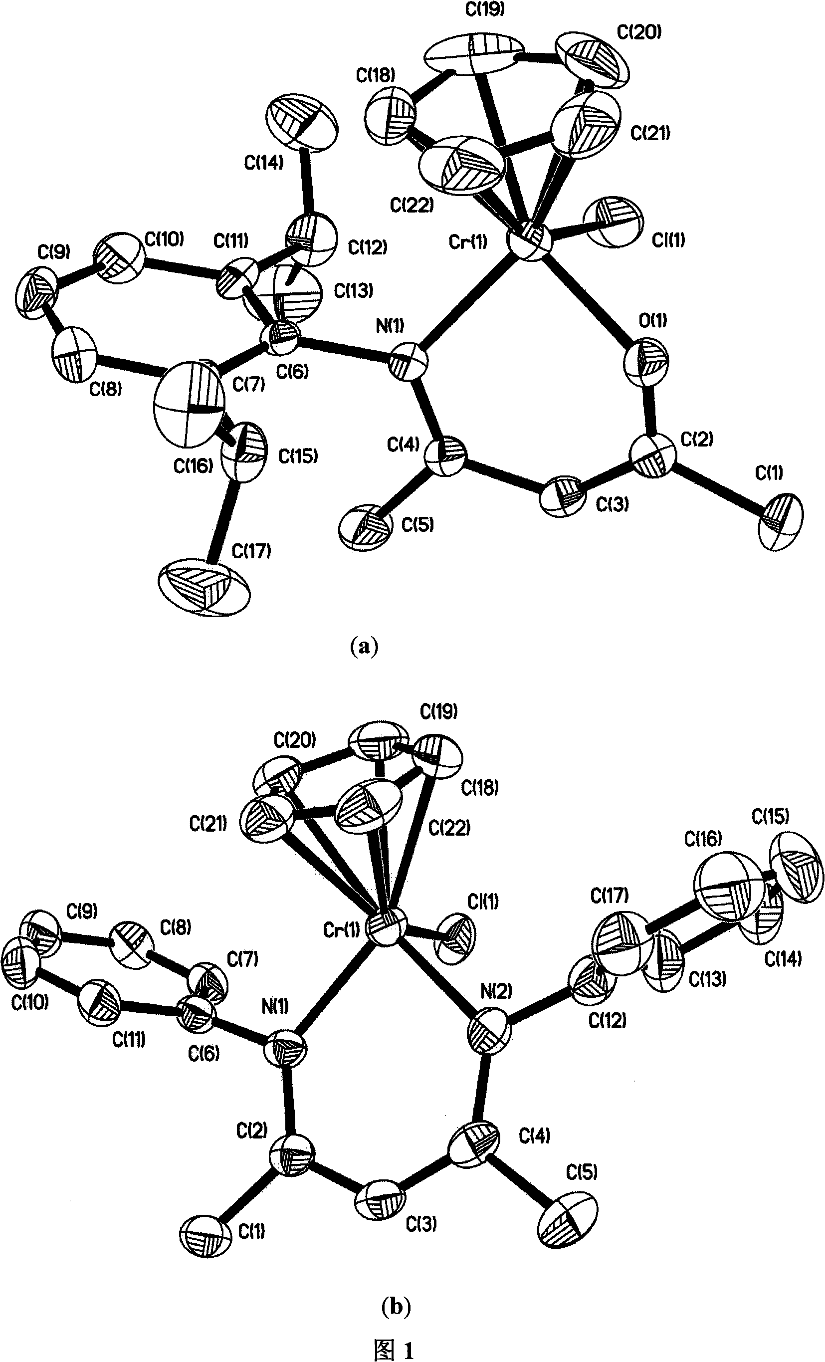 Semi-sandwich alum-chromium olefin polymerizing catalyst, preparation and uses thereof