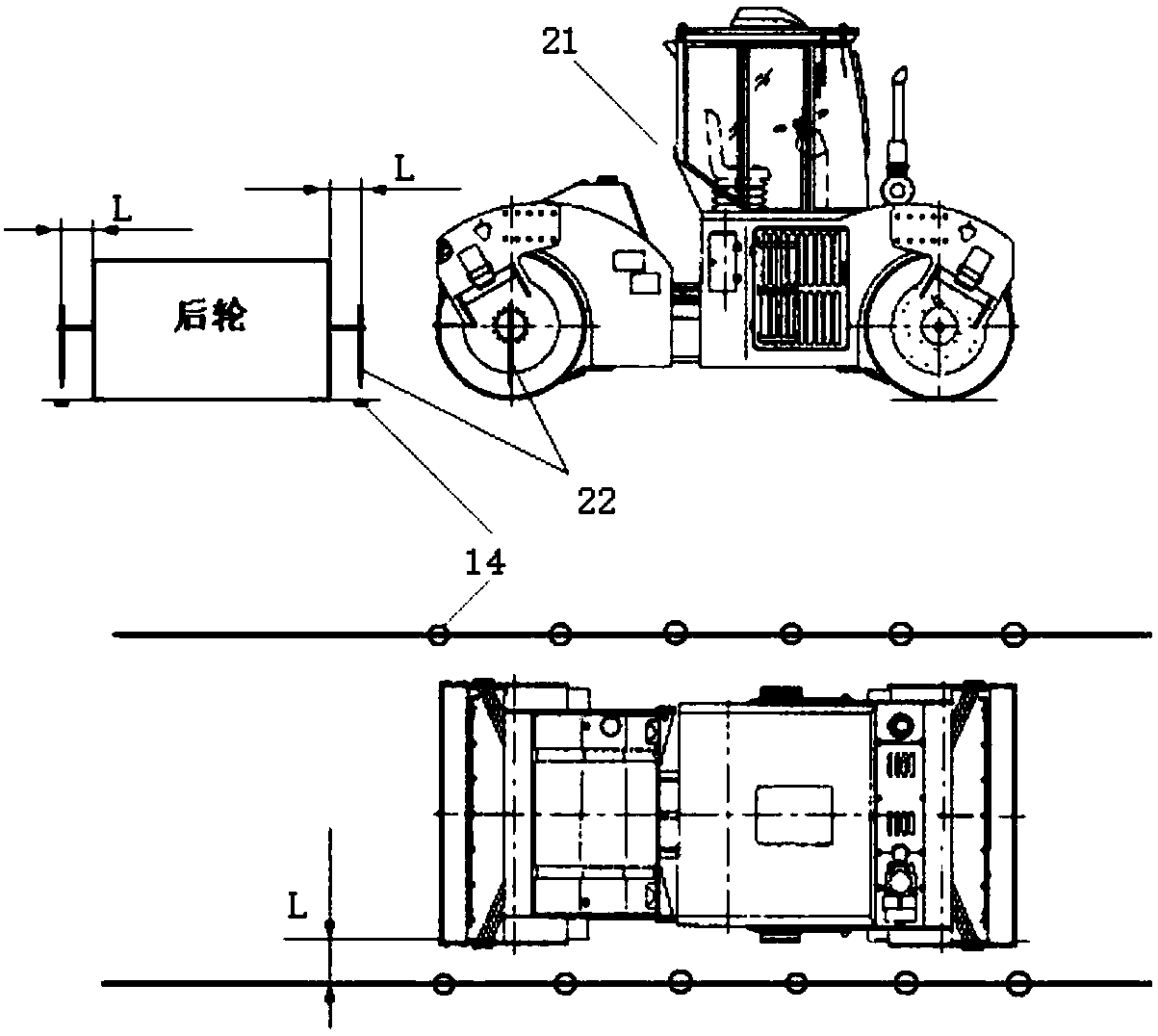 Road roller tracking practical training device and method