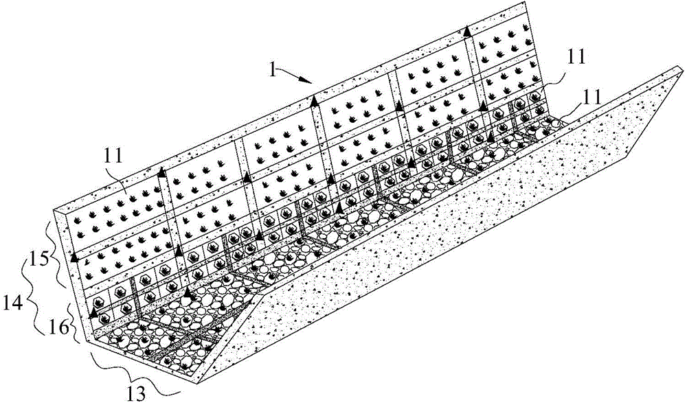 Trapezoid ecological frame ditch