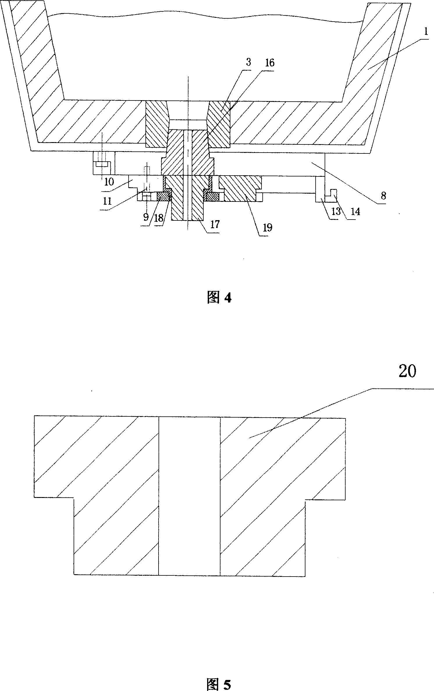 Fast sprue-replacing casting method and device for continuous irregular blank casting ladle