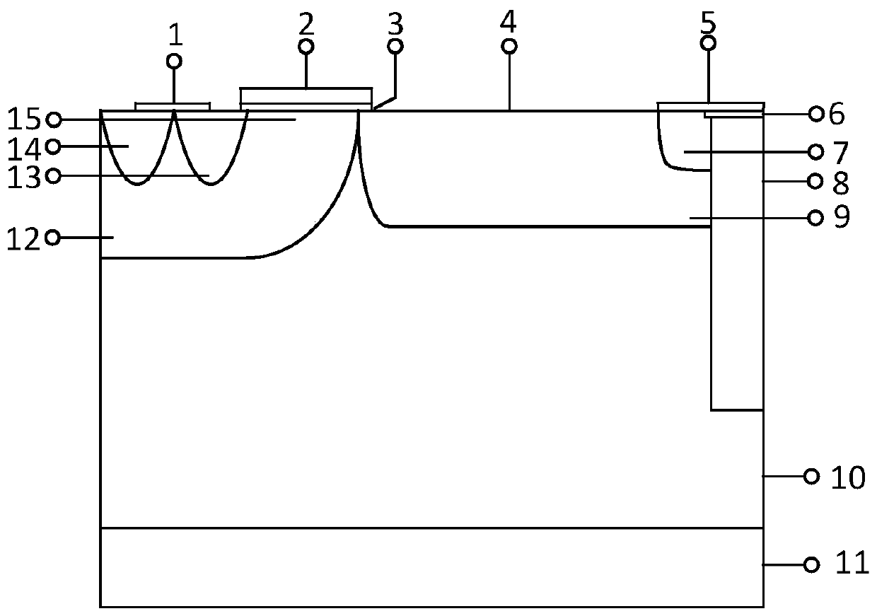 High-k dielectric trench lateral double-diffused metal oxide wide bandgap semiconductor field effect transistor and method of making the same