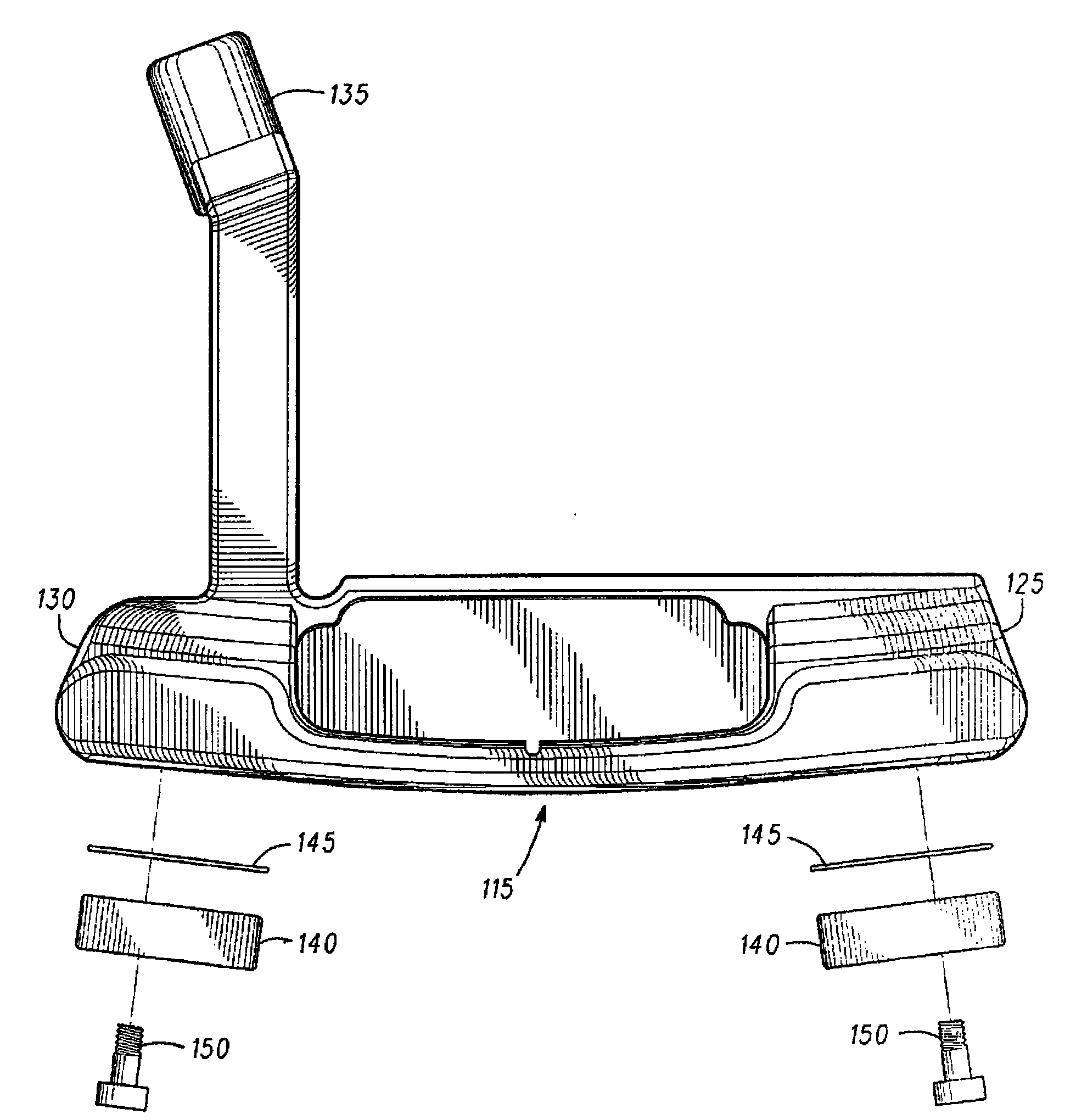 Golf putter heads and removable putter weights