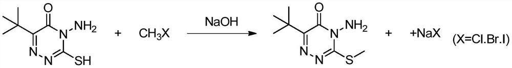 A kind of preparation method of metrizone and the treatment method of waste liquid