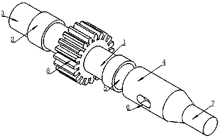 Special gear acceleration assembly connecting shaft